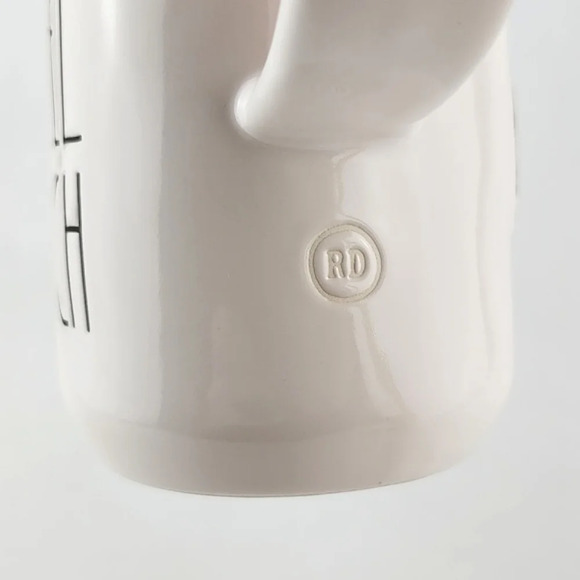 Rae Dunn Artisan Double Sided YOU'RE A REEL CATCH Fishing Tall White Green Mug - Picture 7 of 12